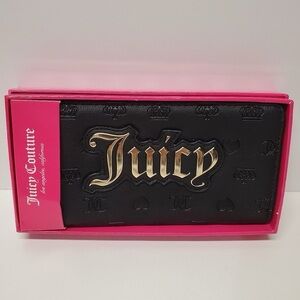 Juicy Couture Liquorice black zip around wallet in a gift box